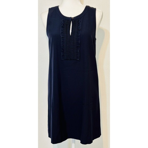 Theory Women Size 6 Navy Shift Wool Dress Career Closet Staple Minimalist - Picture 1 of 11
